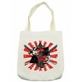 thumbnail image 1 of Japanese Tote Bag, Crossed Samurai Hieroglyph Background 2 Ronin Aikido Eastern Fight Style, Cloth Linen Reusable Bag for Shopping Books Beach and More, 16.5" X 14", Cream, by Ambesonne, 1 of 2
