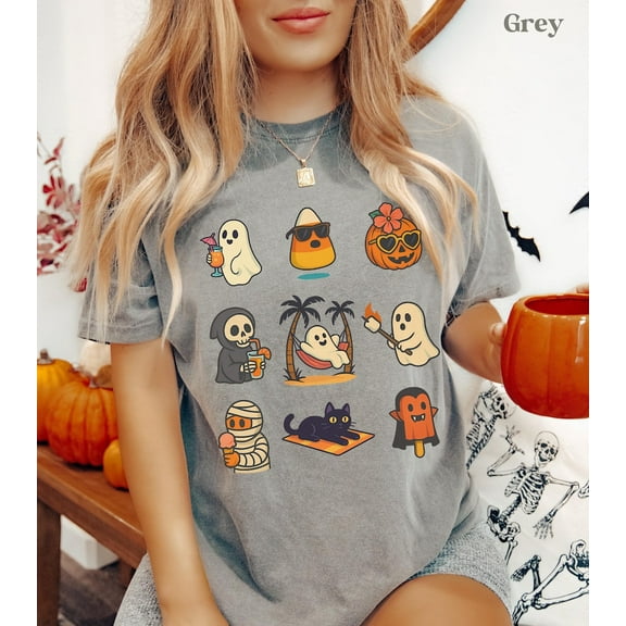 Summerween Ghost Pumpkin Shirt, Halloween Ghost Shirts, Spooky Summer, Halloween Crewneck, Halloween Tshirt, Spooky Season