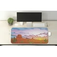 thumbnail image 2 of Cactus Computer Mouse Pad, Abstract Desert Landscape with Mountains and Cactus Arid Country View at Sunset, Rectangle Non-Slip Rubber Mousepad X-Large, 35" x 15" Gaming Size, Multicolor, by Ambesonne, 2 of 2
