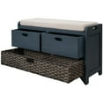 Walmart's Solid Wood Entryway Bench, Navy, with Padded Sitting