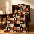 thumbnail image 4 of Aoznliie Halloween Blanket, Cozy Fleece Throw Blanket with Ghost Pumpkin Print, Lightweight Fall Blanket for Couch Sofa Bed Home Decor, 60x52in, 4 of 7