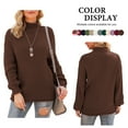 thumbnail image 4 of Asklazy Women's Turtleneck Oversized Sweaters Batwing Long Sleeve Pullover Loose Chunky Knit Jumper,Brown(S-2XL), 4 of 11