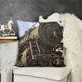 thumbnail image 2 of YINGXI Throw Pillow Cushion Cover, Canada Railways Photo Freight Machine Print, Decorative Square Accent Pillow Case, Black Grey 24x24in, 2 of 5