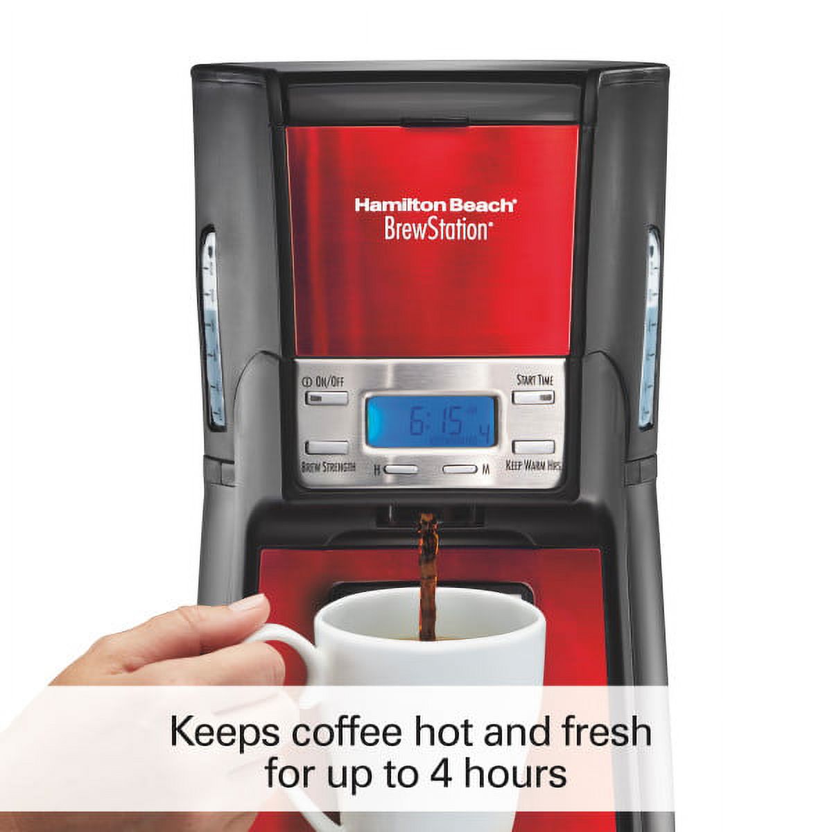 Hamilton Beach Brew Station 12 Cup Dispensing Coffeemaker, Red, 48466-MX: - image 2 of 8