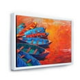 thumbnail image 3 of Designart 'Boats During Warm Sunset Resting On The Water V' Nautical & Coastal Framed Canvas Wall Art Print, 3 of 5