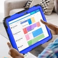 thumbnail image 4 of Case for Lenovo Tab M10 3rd Gen 10.1 inch 2022 with Screen Protector, 360 Degree Rotating Kickstand Hand Strap Heavy Duty Shockproof Cover with Shoulder Strap, Dark Blue PC, 4 of 7