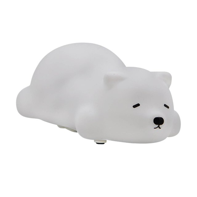 USB Recargable Snooze Bear Pat Lamp, Silicone Night Light, Glow Soft Portable Eyes Cute Atmósfera Luces para decoración de escritorio, jinwen Luz de noche