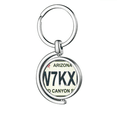 thumbnail image 1 of American Car Licence Number Pattern Rotating Keychain Metal Keyring Holder, 1 of 2