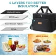 thumbnail image 4 of MoreFarther Insulated Adults Lunch Bag Box for Women Men, Oxford Cloth, 15L, Black, 4 of 12