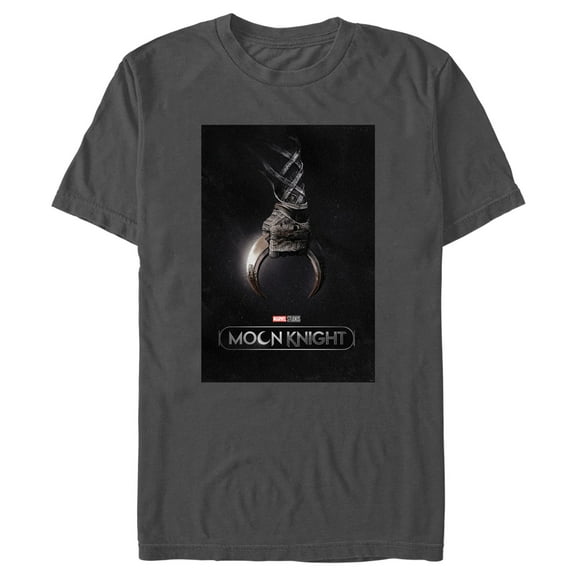 Men's Marvel: Moon Knight Crescent Dart Poster  Graphic Tee Charcoal Large