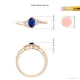 thumbnail image 4 of Angara Natural 0.6 Ct. Blue Sapphire with Diamond Classic Ring in 14K Rose Gold for Women (Ring Size: 11.5), 4 of 9