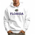 thumbnail image 2 of Men's 100% Cotton Blue FLORIDA Hoodie 330g Thick Pocket Hood, 2 of 16