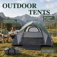 thumbnail image 3 of 4 Person Waterproof Double Layer Dome Camping Tent for Family Outdoor Backpacking Hiking 3 Season Army Green, 3 of 6
