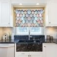 thumbnail image 5 of Yayeee Kitchen Curtains Tier Pair Light Filtering 27"x36" Rod Pocket Short Cafe Window Panel, Blue Shimmering Pattern, 5 of 7