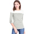 thumbnail image 2 of CamiseDe ManLarPaMujer bloque de colorrayas triple color simple Gris claro L, 2 of 7