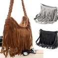 thumbnail image 6 of Tassel Suede Fringe Shoulder Messenger Handbag Cross Body Bag, 6 of 6