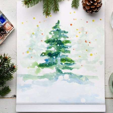 SEWOART 1Pcs Long White Paper Roll White Craft Paper for Art Projects Outdoor Use