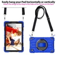 thumbnail image 5 of ELEHOLD Case for Samsung Tab A7 Lite 8.7 (2021), Heavy Duty Shockproof Case with Pencil Holder/Stand/Hand Strap/Shoulder Belt, Rugged Protective Cover for Boys Girls,Blue, 5 of 9