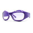 thumbnail image 2 of Trendy Fashion Curved Wrap Sport Thick Plastic Sunglasses All Purple, 2 of 4