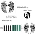 thumbnail image 3 of 2Pcs/Set Angel Wings Metal Wall Art Decor Black Wall Signs Christmas Iron Hanging Metal Ornament Wall Sculpture for Balcony Garden Home Office Living Room Bedroom Decoration 11.8x5.9Inch, 3 of 9