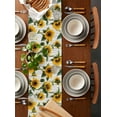 thumbnail image 2 of Summer Sunflowers Table Runner 72 Inches, Farmhouse Watercolor Floral Wooden Bed Runner Dresser Scarves Tabletop for Indoor Outdoor Parties/Ceremony/Banquet, 14" x 72", 2 of 8