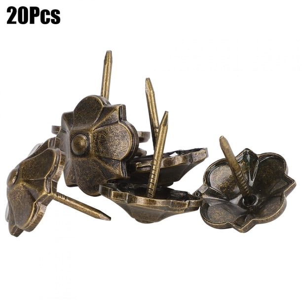 20 clavos decorativos con diseño de trébol de 4 hojas, estilo vintage, de burbujas para sofá, 20 x 22 mm