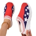 thumbnail image 3 of Women's Patriotic Lightweight Knit Slip-On Sneakers Breathable Mesh Running Shoes Fashionable Casual Walking Shoes for Everyday Wear, 3 of 5
