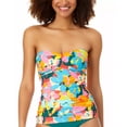thumbnail image 2 of Anne Cole Women's Plumeria Twist Shirred Tankini Top (XS, Multi), 2 of 4