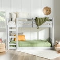 thumbnail image 2 of Walker Edison Traditional Slatted Twin Over Twin Bunk Bed, Grey, 2 of 14