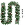 thumbnail image 3 of BinKFF 6ft Christmas Garland with Lights,Lighted Artificial Flowering Pine Garland for Mantle,Green Christmas Winter Garland with Pine Cones and Red Berry for Indoor Outdoor Decor, 3 of 5