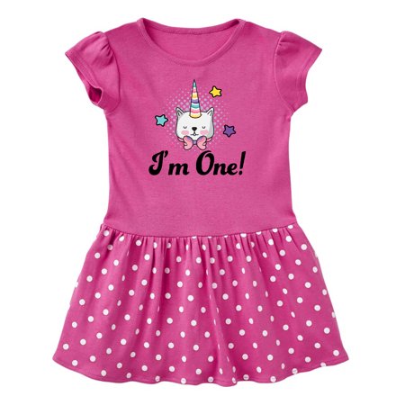 

Inktastic First Birthday Unicorn Cat 1 Year Old Gift Baby Girl Dress