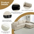 thumbnail image 5 of Modular Sectional Sofa, Modern Oversized 2 Seat Loveseat Sofa Couch, Comfty Fabric Love Seat with 2 Pillows and Deep Seat, 2 Seat Modular Sofa for Living Room Apartment Office (Beige, 2 Seats), 5 of 6
