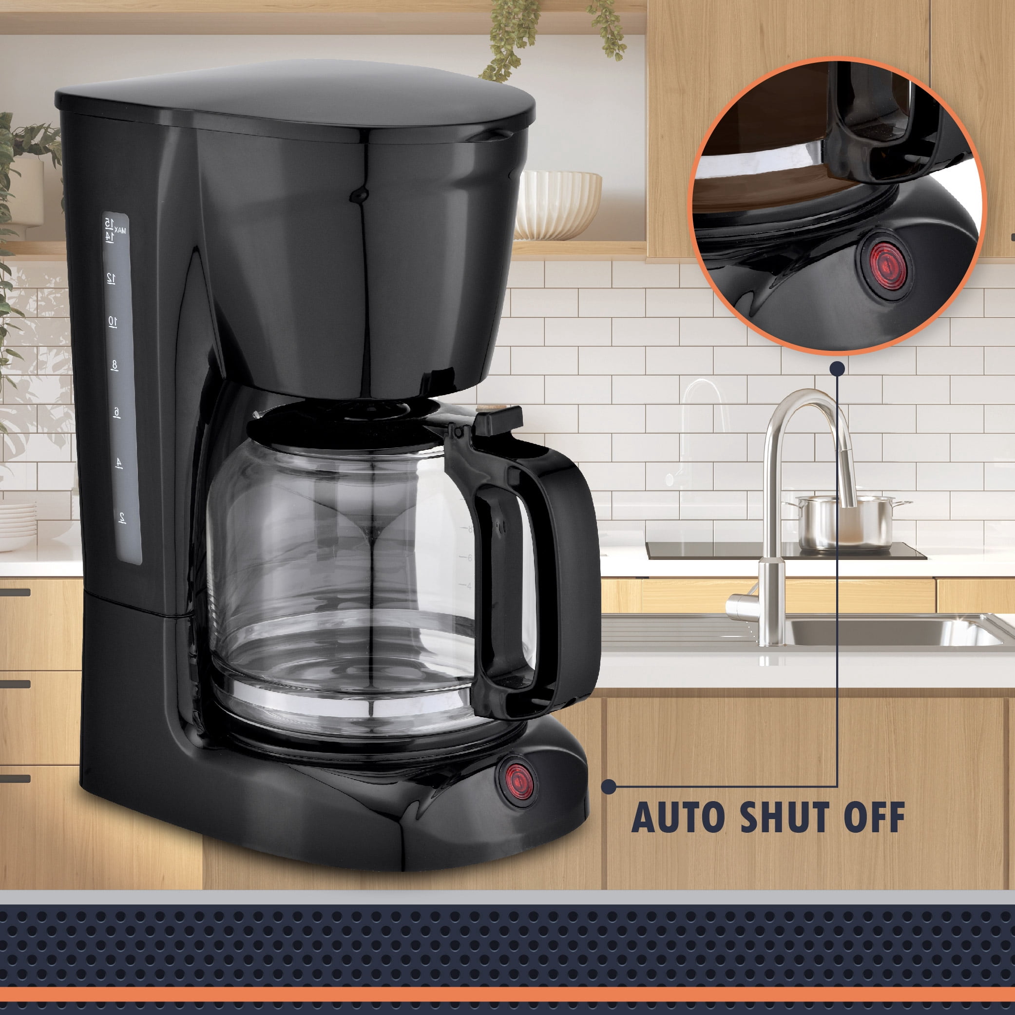 Newhouse Electric Coffee Machine NHCM-001-5, 5-Cup Coffee Maker with Auto Shut Off, Electric Pot with Metal Mesh Coffee Filter Basket, ETL Certified for Hospitality and Residential Use