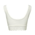 thumbnail image 6 of Itsame 1 Pack Everyday Casual Bra Set Womens Full Support Bra Tie Front Wireless Comfort Bralette White Size 2XL, 6 of 6