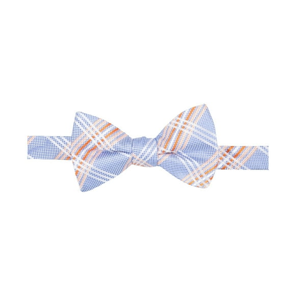 Countess Mara Mens Brewster Plaid Self-tied Bow Tie, Blue, One Size