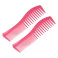 thumbnail image 1 of 2uds Pelo Peine Ancho Diente, Anti Estático, para Rizado Cabello, Oscuro Rosa, 1 of 7