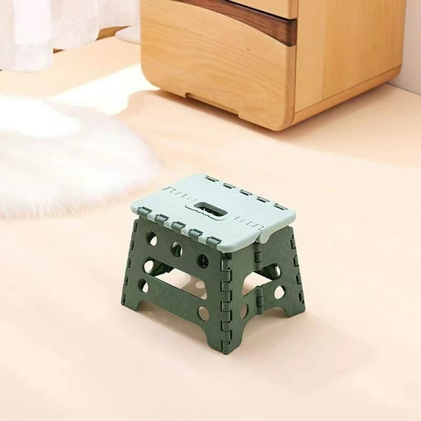 Taburete plegable portátil para niños y adultos | Silla de paso de plástico engrosado | Asiento ligero para cambiar zapatos pequeño con asa | Diseño que ahorra espacio | Capacidad de peso de 100 kg