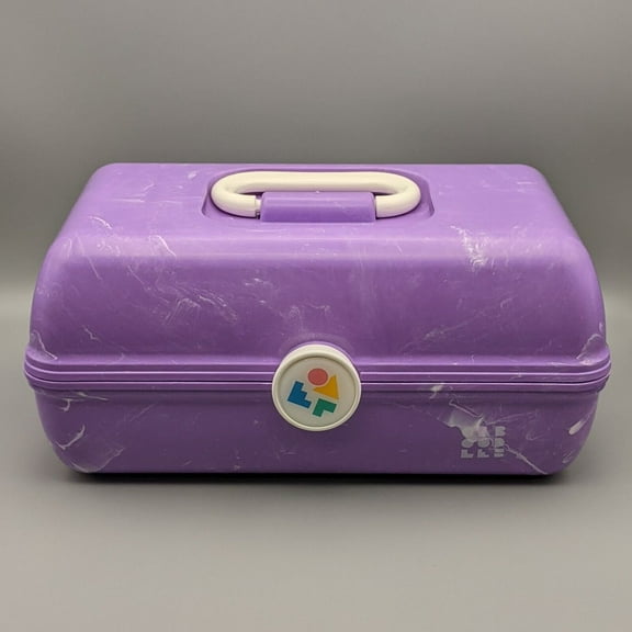 Caboodles Rare Purple Marble On The Go Girl Classic Cosmetic Makeup Travel Case