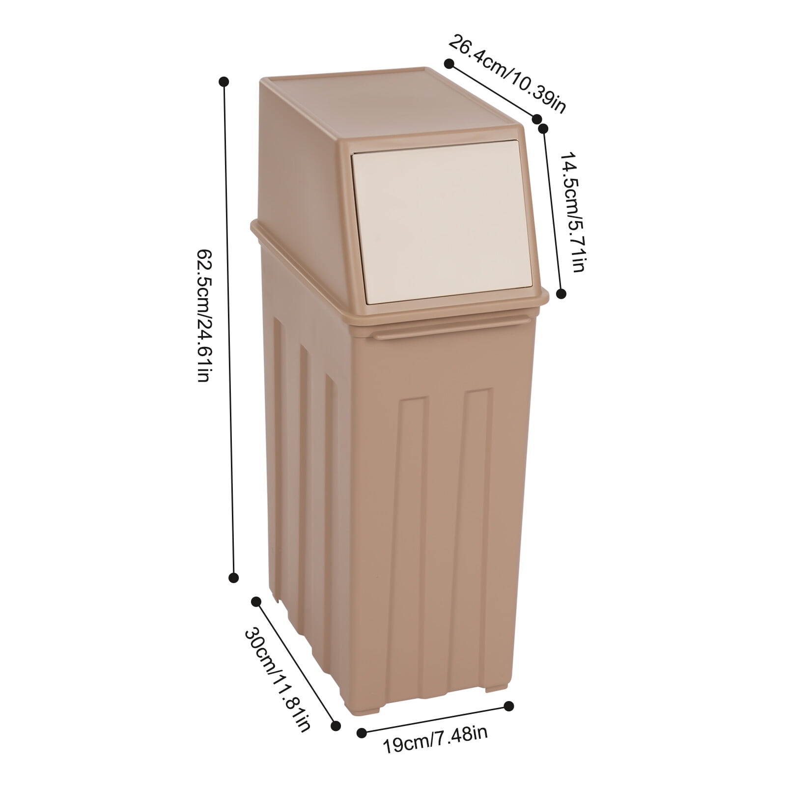 Miumaeov 30L/8 Gallons Slim Modern Trash Can Rubbishi Bin Garbage Container w/Lid Tall & Narrow Trash Bin
