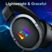 Seenda Wireless Gaming Headset for PS4 PC Xbox One PS5 Controller, Noise Cancelling Over Ear Headphones with Mic, LED Light, Bass Surround