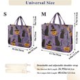 thumbnail image 2 of FORMRS Womens Corduroy Tote Bag Crossbody Shoulder Handbag with Pocket, Purple Halloween Black Cat, 2 of 7