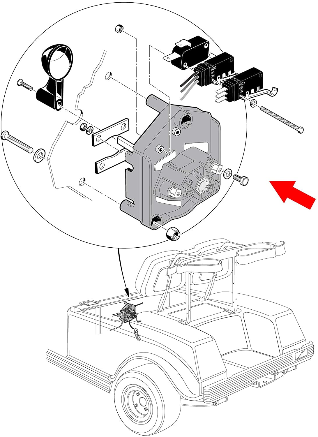 10L0L Golf Cart Forward Reverse Switch Assembly fit Club Car DS 1996-up 48V  101753005 - Walmart.com