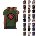 thumbnail image 1 of T-shirts de la Saint-Valentin pour Femmes 2026 à Manches Courtes Col Rond avec Cœur Graphique, 1 of 4