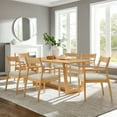 thumbnail image 2 of Modway Solara 7PC Dining Set w/Fabric Armchairs in Natural Heathered Weave Beige, 2 of 10