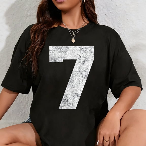 100% Cotton Vintage Lucky Number 7 Birthday Sports Player Team Athlete T-Shirt