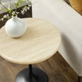 thumbnail image 2 of Modway Lippa 20" Round Artificial Travertine Stone Side Table in Brown/Black, 2 of 8