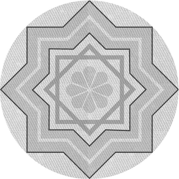 Ahgly Company Machine Washable Indoor Round Transitional Platinum Gray Area Rugs, 8' Round