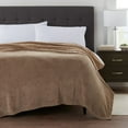 thumbnail image 2 of Mainstays Super Soft Plush Blanket, Brown, Full/Queen 90"X90", 2 of 5