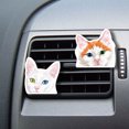 thumbnail image 1 of WIRESTER Set of 2pcs Car Air Freshener Fragrance Vent Clip Decoration with Lemon Scented Pad - Odd Eyes White Cat Khao Manee, Orange Turkish Van Cats, 1 of 7