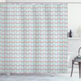 thumbnail image 1 of Blue and Coral Shower Curtain, Flamingo Birds Pattern Hawaiian Fauna Illustration in Pastel Shades, Fabric Bathroom Set with Hooks, 69W X 84L Inches Extra Long, Pale Blue and Coral, by Ambesonne, 1 of 3